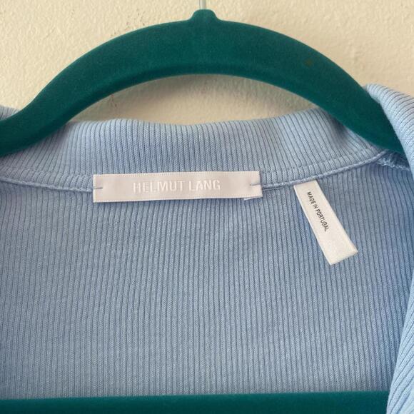 Helmut lang light blue short sleeve ribbed mini dress - Picture 6 of 9